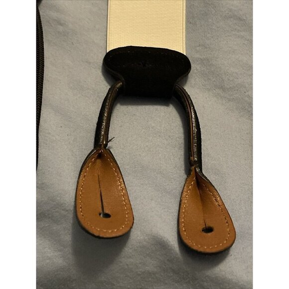 Vintage Trafalgar Silk & Leather Y2K 2000 Braces Suspenders Adjustable‎ Size - Picture 5 of 13